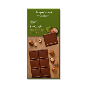 שוקולד אורגני טבעוני פרלין אגוזי לוז ללא תוספת סוכר - ביו בנג`מין