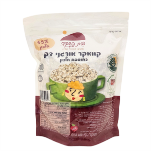 קוואקר דק אורגני עם חלבון 400 גר - בית השקד