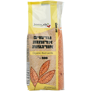 עדשים אדומות אורגני